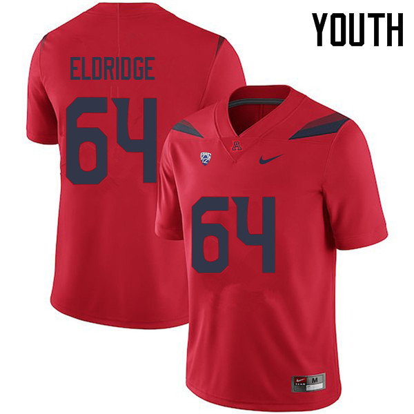 Youth #64 Nathan Eldridge Arizona Wildcats College Football Jerseys Sale-Red - Click Image to Close